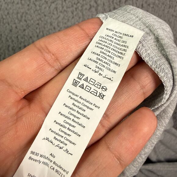 Alo Yoga Conquer Revitalize Pants Mens M Gray Drop Crotch Stretch Performance - Picture 5 of 11